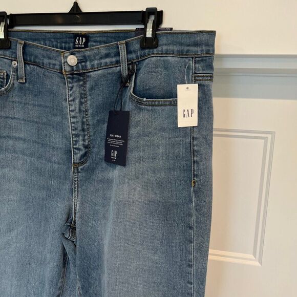 NWT GAP Jeans Women 33x33 Tall Blue Light Wash High Rise True Skinny Denim Jeans - Picture 3 of 8